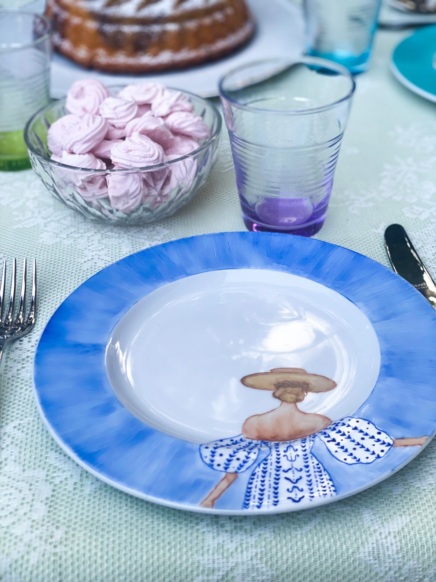 Beatrice Ischia Blue Porcelain Dessert Plate
