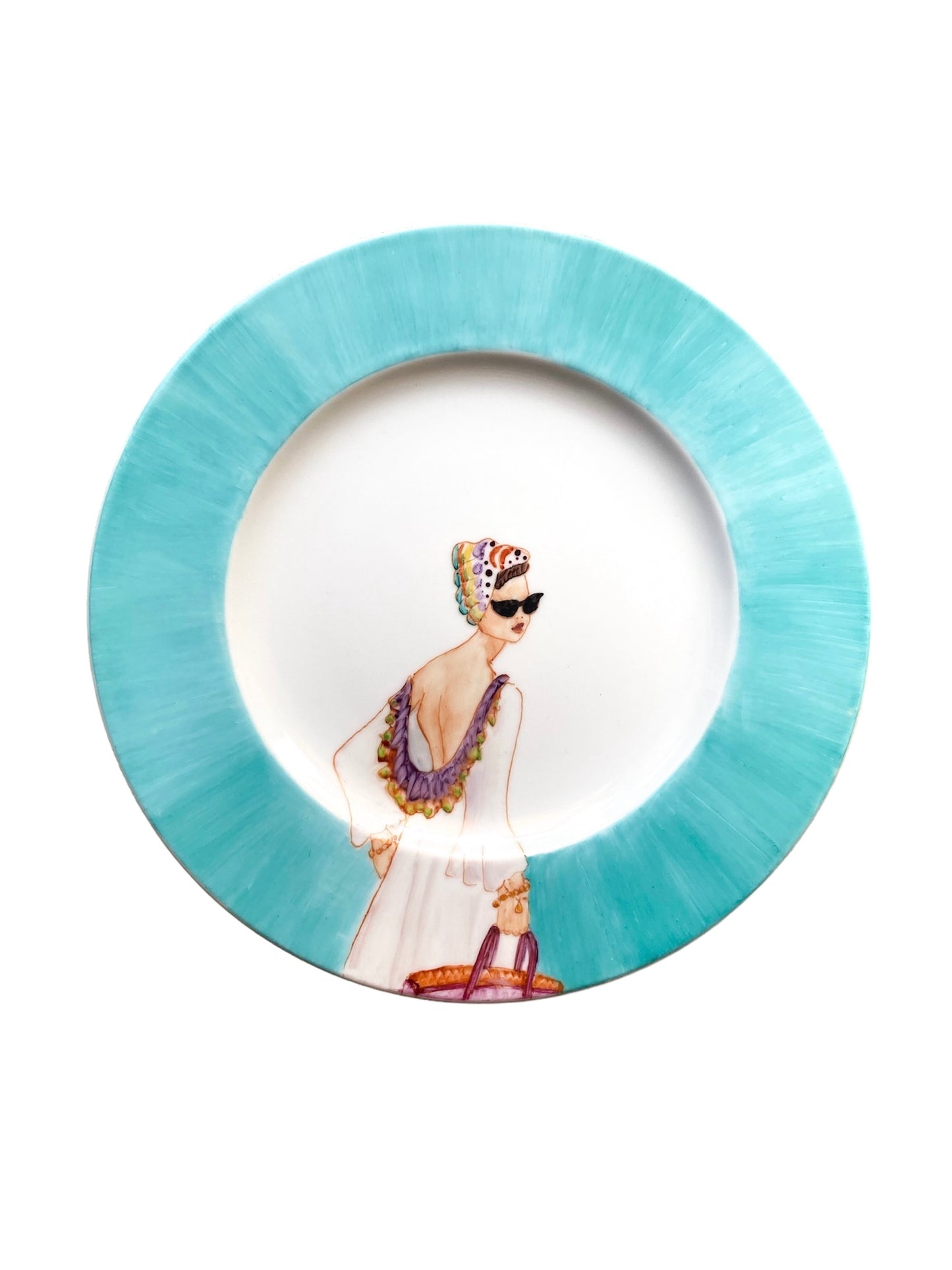 Flora Ischia Light Blue Porcelain Dessert Plate