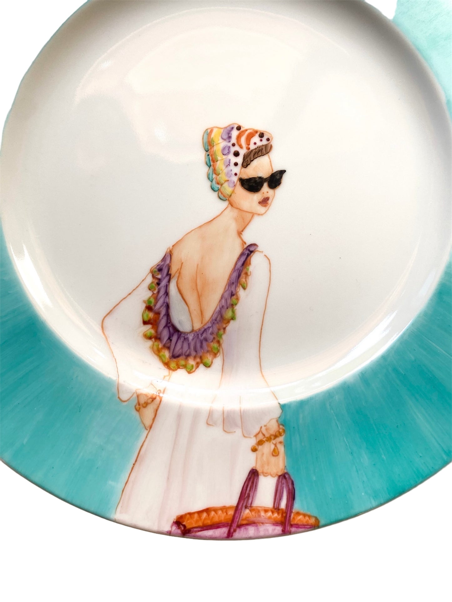 Flora Ischia Light Blue Porcelain Dessert Plate