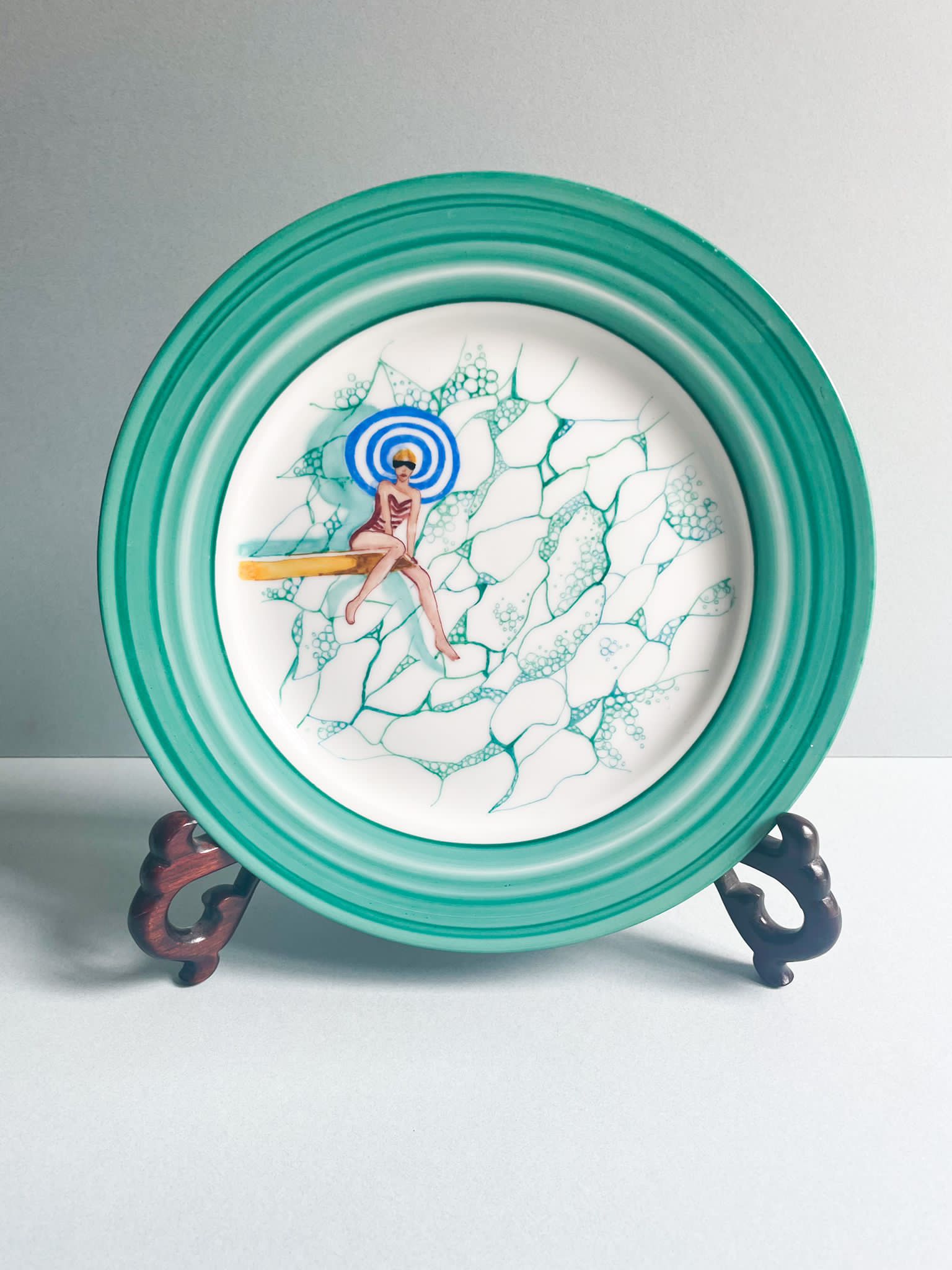 Decorative plate Girl on the diving board